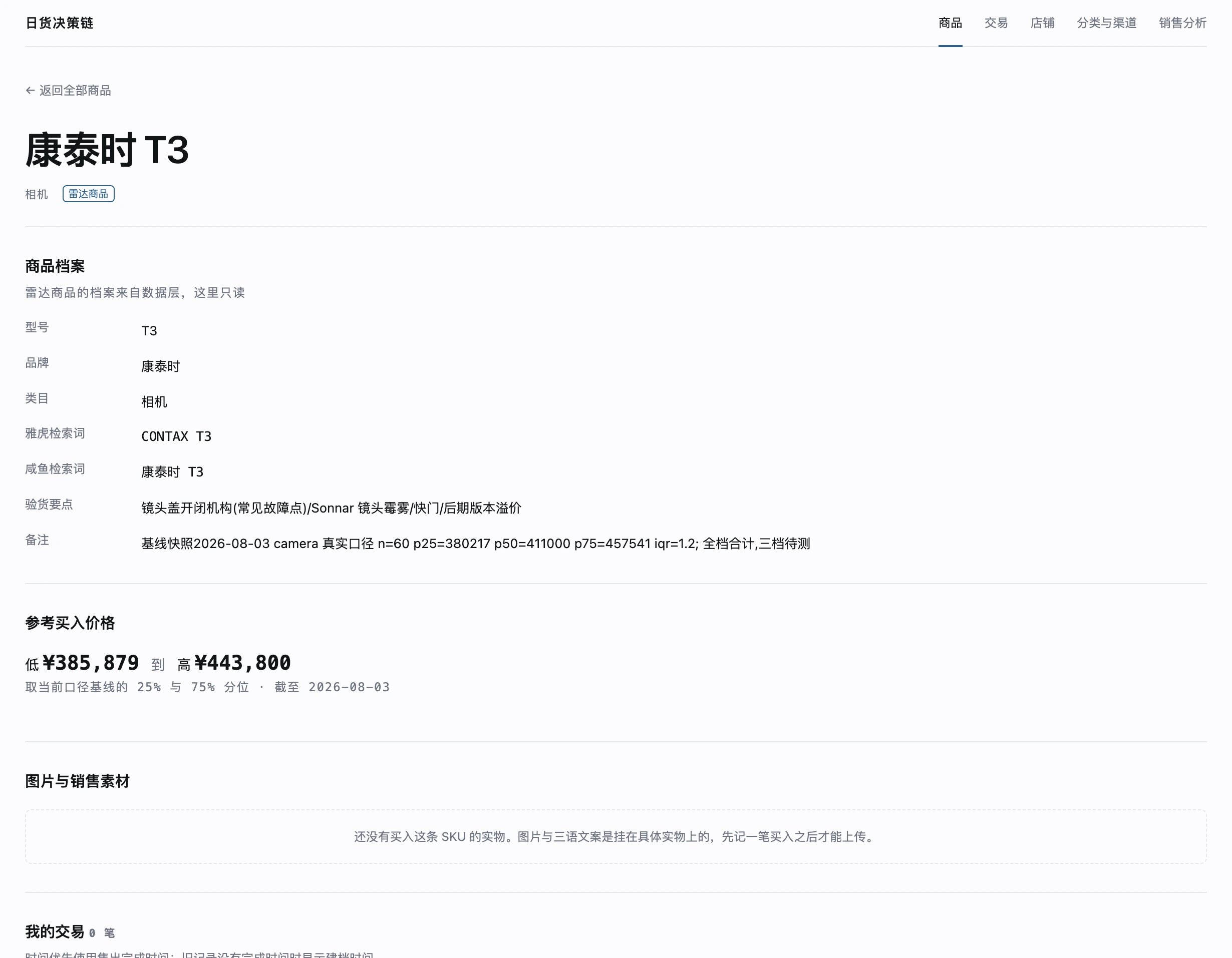 日货决策链雷达商品详情页